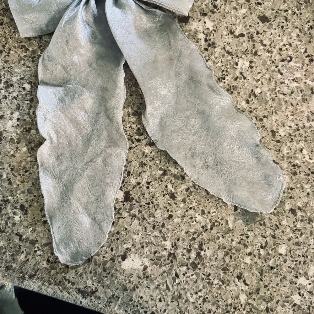 Elegant Silver and Black Hair Bows - EUC 🎀✨